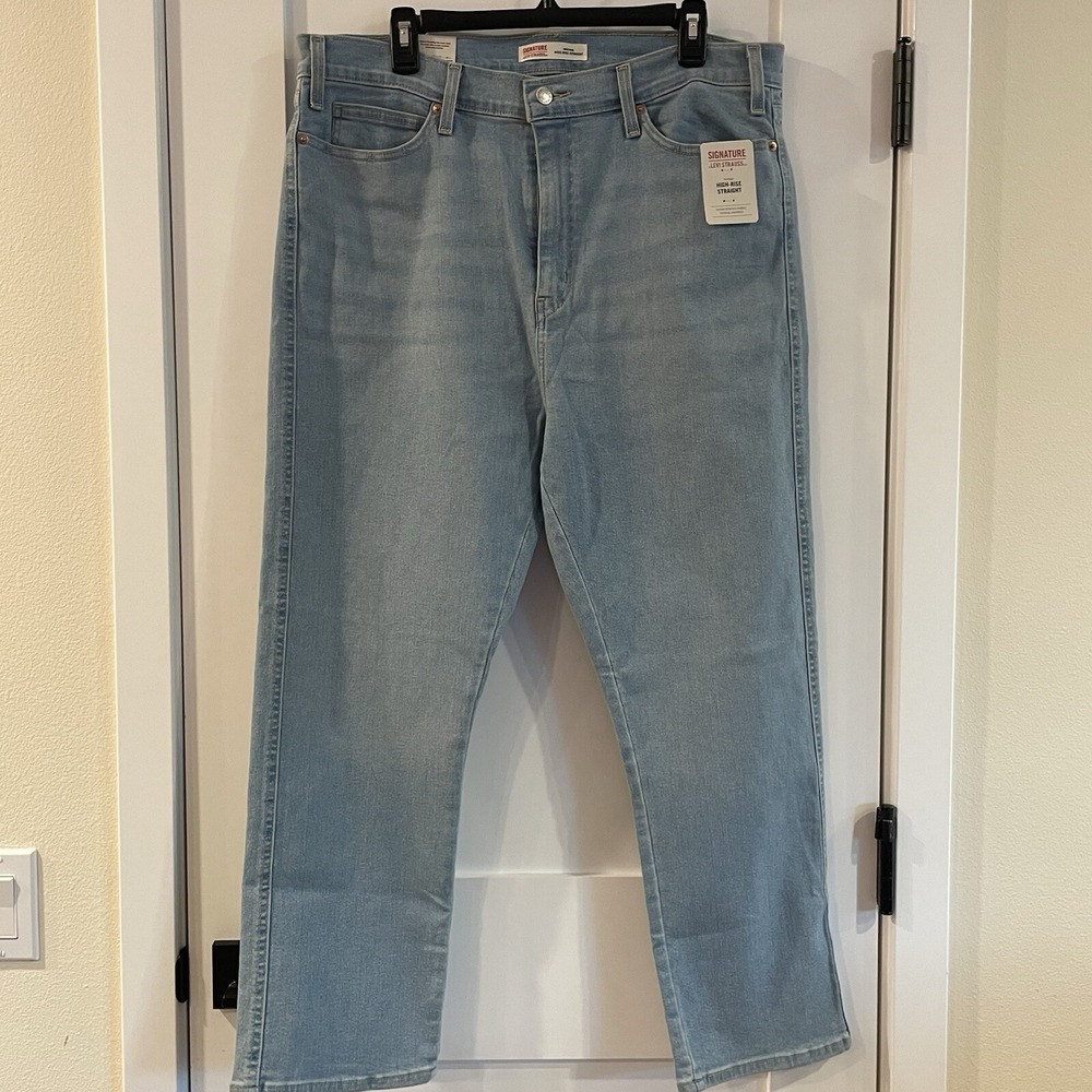 Levi Levis Strauss Signature Jeans Women Heritage High Rise Straight 18 XL Blue